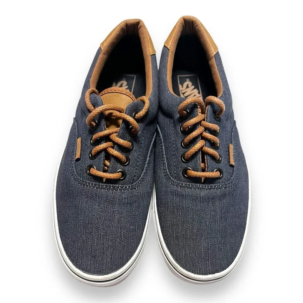 Vans Off The Wall Sneakers Denim Lace-Up Low Top  Mens 7 Womens 8.5